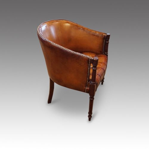 fig 5. Georgian style leather library tub chair