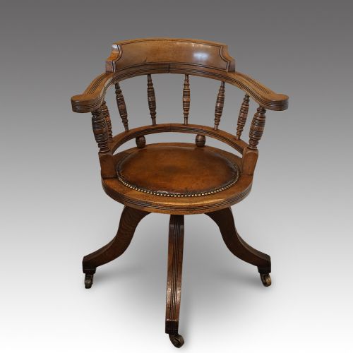 Victorian Oak Revolving Desk Chair