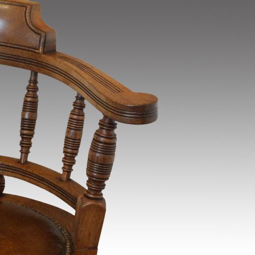 fig 1. Victorian oak revolving desk chair