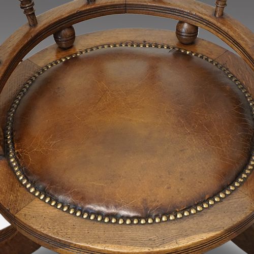 fig 2. Victorian oak revolving desk chair