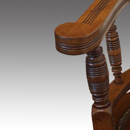 fig 3. Victorian oak revolving desk chair