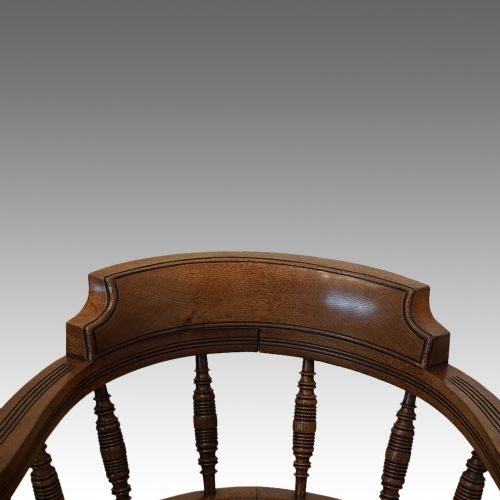 fig 4. Victorian oak revolving desk chair