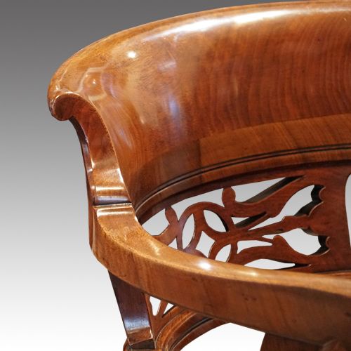 fig 6. Edwardian mahogany swivel desk chair