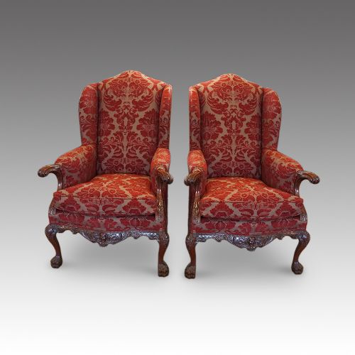Pair of Georgian Style Wing Chairs