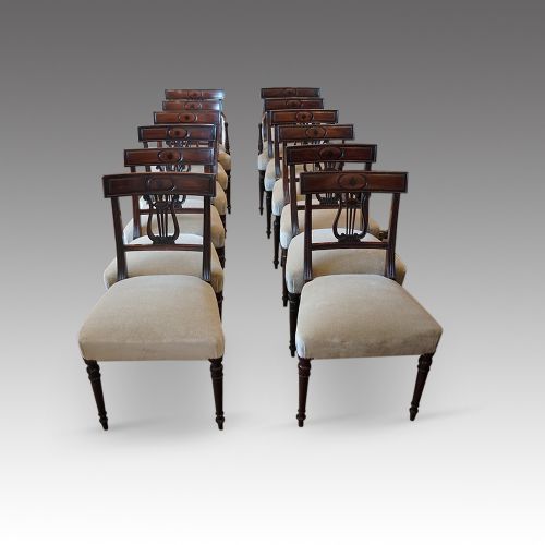 Set of 12 Regency Mahogany Dining Chairs