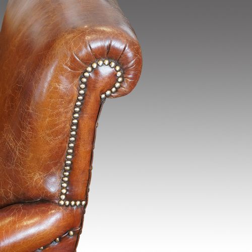 fig 3. Pair of Victorian leather club chairs