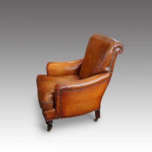 fig 7. Pair of Victorian leather club chairs
