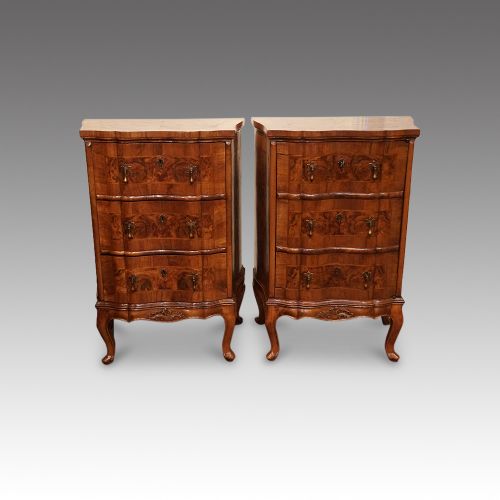 Pair of 19thc. Walnut Continental Cabinets