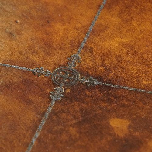 fig 3. Bronzed steel leather top coffee table