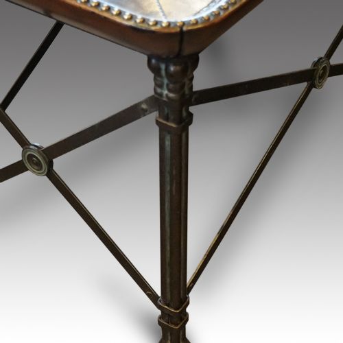 fig 5. Bronzed steel leather top coffee table