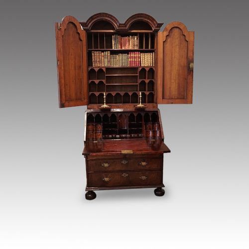 Queen Anne Walnut Bureau Bookcase
