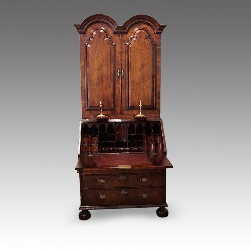 fig 1. Queen Anne walnut bureau bookcase