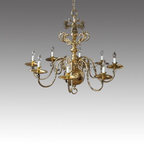 fig 1. Large antique cast bronze chandelier