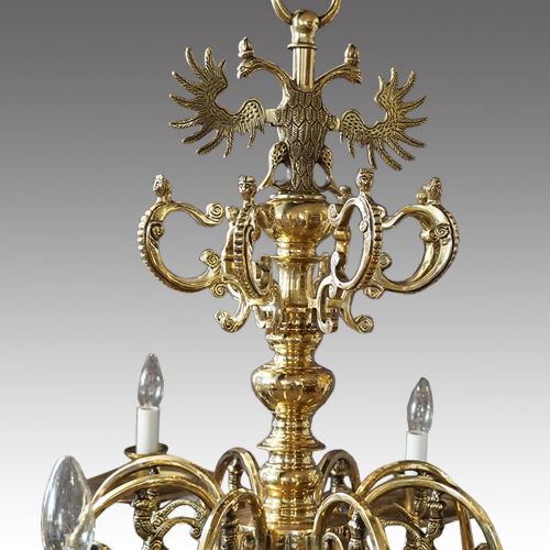 fig 2. Large antique cast bronze chandelier