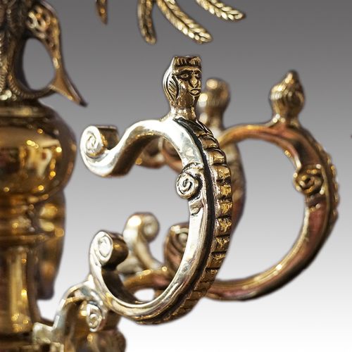 fig 3. Large antique cast bronze chandelier