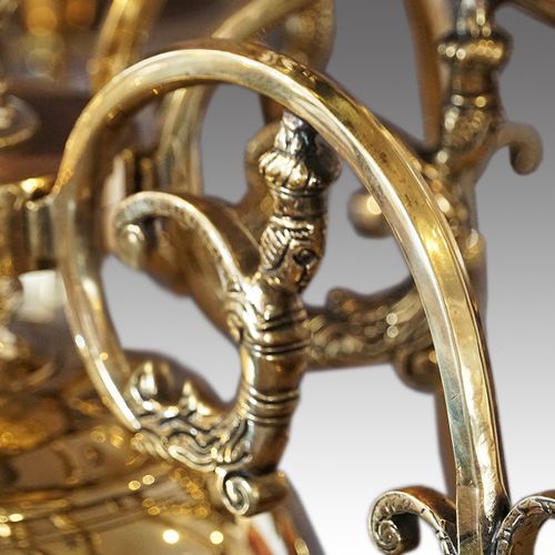 fig 4. Large antique cast bronze chandelier