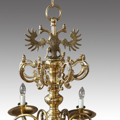 fig 6. Large antique cast bronze chandelier