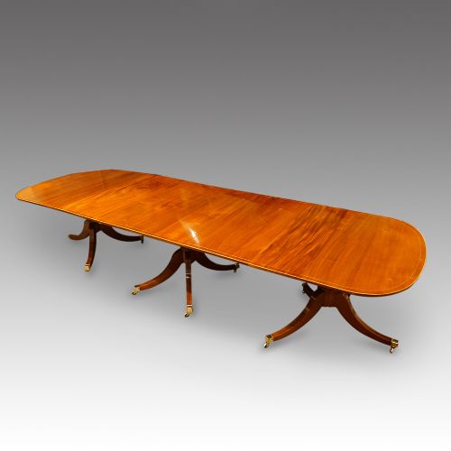 fig 9. Georgian style mahogany 3 pillar dining table