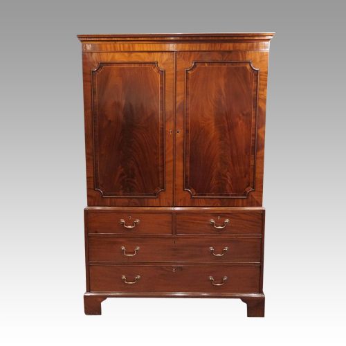 fig 6. George III mahogany linen press
