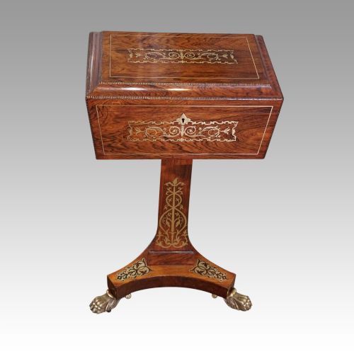 Regency Brass Inlaid Worktable