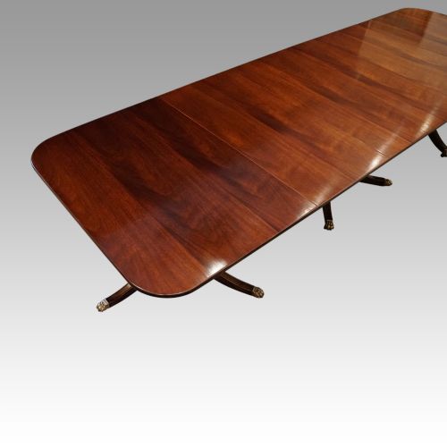 fig 6. Regency style mahogany 3 pillar dining table