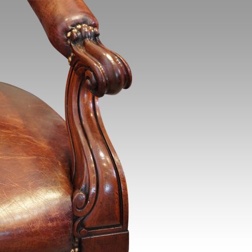 fig 1. Victorian leather library desk chair