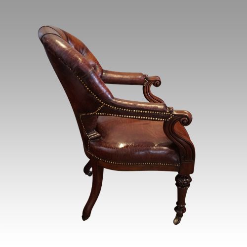 fig 2. Victorian leather library desk chair