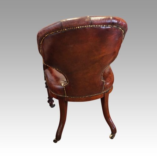 fig 3. Victorian leather library desk chair