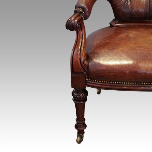 fig 4. Victorian leather library desk chair