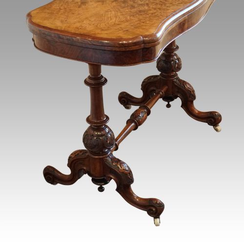 fig 1. Victorian shaped walnut card table