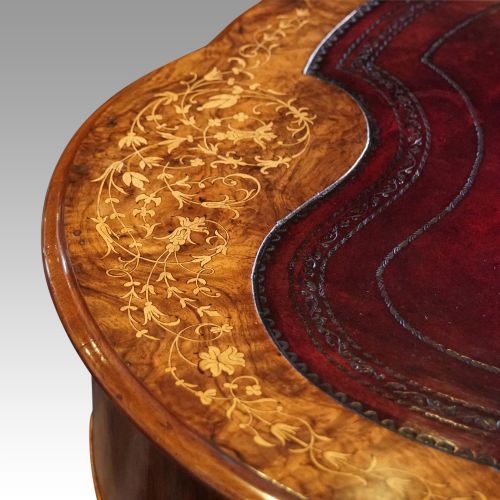 fig 5. Victorian inlaid walnut kidney desk