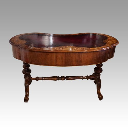 fig 7. Victorian inlaid walnut kidney desk