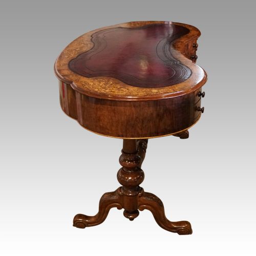 fig 8. Victorian inlaid walnut kidney desk