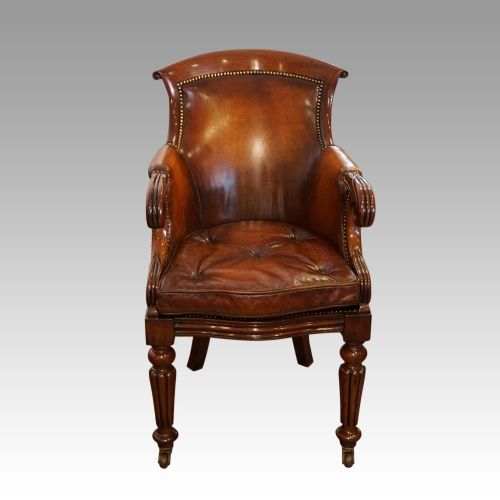 Wm IV Leather Library Chair