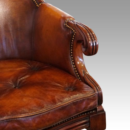 fig 1. Wm IV leather library chair