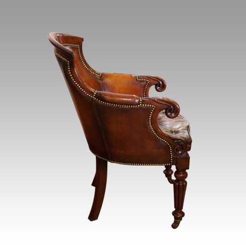 fig 7. Wm IV leather library chair