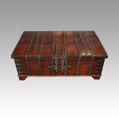 Colonial Teak Iron Bound Merchant Chest