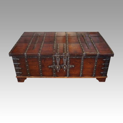 fig 4. Colonial teak iron bound merchant chest