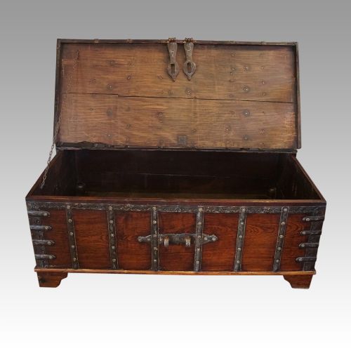 fig 7. Colonial teak iron bound merchant chest