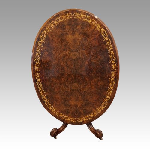 Victorian Inlaid Walnut Loo Table