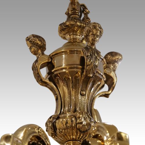 fig 2. Pair of antique bronze chandeliers