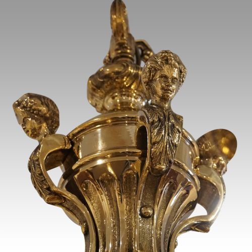 fig 4. Pair of antique bronze chandeliers