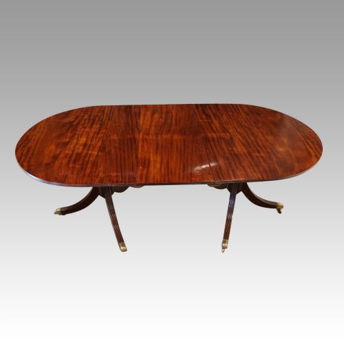 Regency Style Mahogany Twin Pillar Dining Table