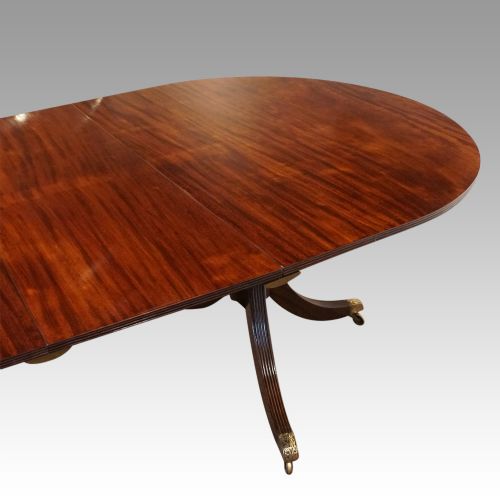 fig 6. Regency style mahogany twin pillar dining table