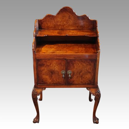 fig 1. Matched pair walnut bedside cabinets circa 1920