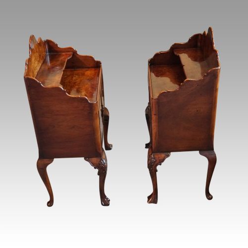 fig 3. Matched pair walnut bedside cabinets circa 1920