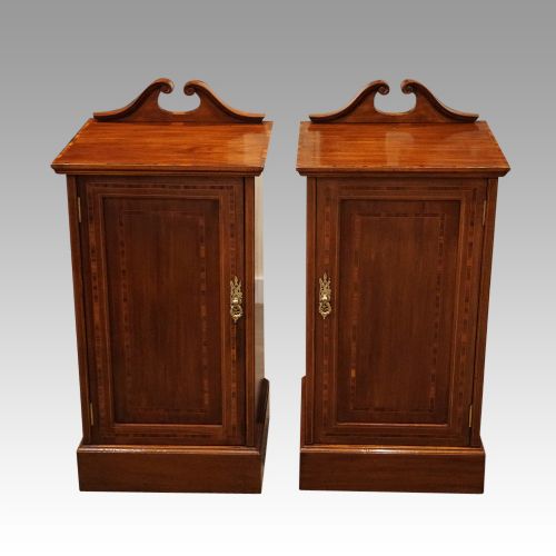 Pair Edwardian Mahogany Bedside Cabinets