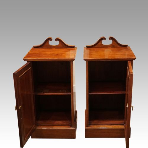 fig 1. Pair Edwardian mahogany bedside cabinets