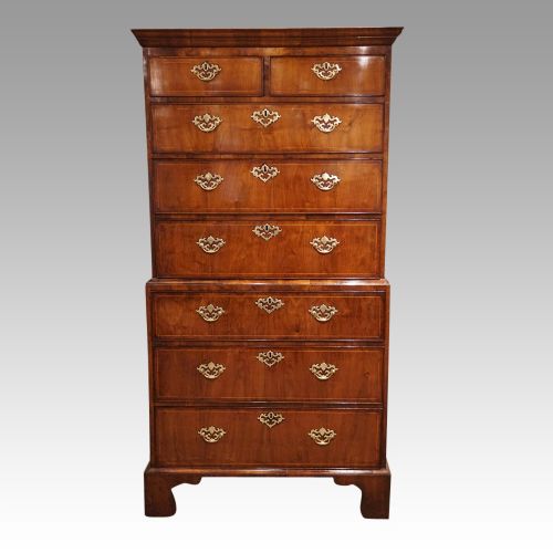 George III Walnut Chest on Chest