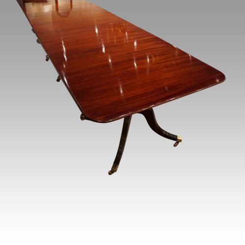 fig 1. Antique large 3 pillar dining table 14ft long